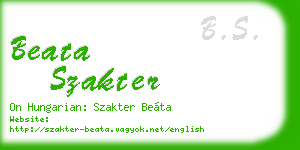 beata szakter business card